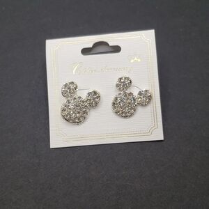 𝅺mickey mouse silver Rhine Earrings